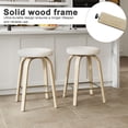 thumbnail image 3 of CQSXDA Backless Swivel Bar Stools Set of 2, Comfortable Fabric Upholstered 26 Inch Height Stools Ideal for Restaurants and Homes，Beige, 3 of 9