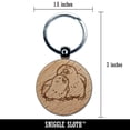 thumbnail image 2 of Lovebirds Cuddling Snuggling Together Love Affection Engraved Wood Round Keychain Tag Charm, 2 of 6