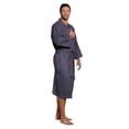 thumbnail image 3 of Turquaz Linen Lightweight Long Waffle Kimono Spa Robe for Men (One Size, Charcoal), 3 of 3