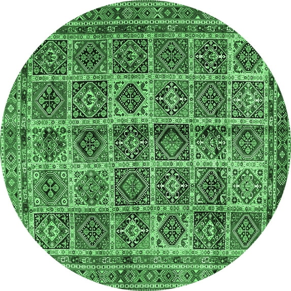 Ahgly Company Indoor Round Persian Emerald Green Traditional Area Rugs, 8' Round