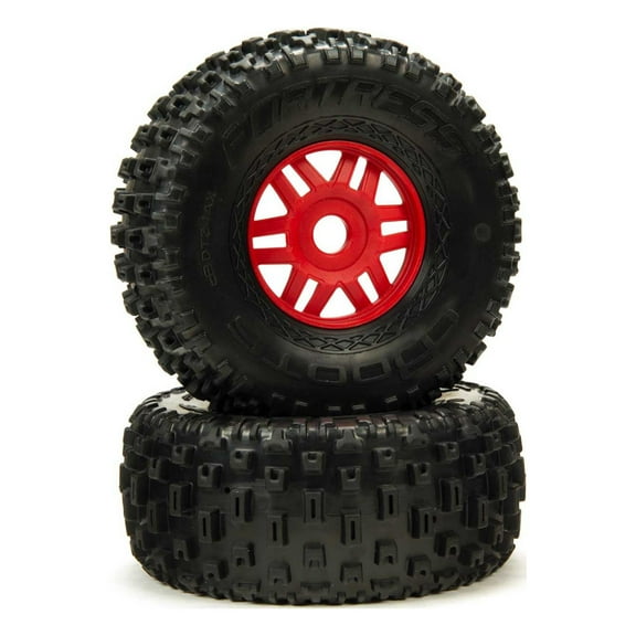 ARRMA DBOOTS 'Fortress' Tire Set Glued Red 2pcs ARA550065 RC Tire
