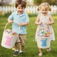 thumbnail image 2 of PEIBang Easter Bunny Basket Egg Buckets,Cute Cotton Tote Bags Egg Hunt Basket for Easter Party Gifts, 2 of 6