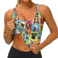 thumbnail image 3 of Uemuo Cute Dogs Collage Pattern Women's Sports Bra - High Impact Support, Breathable, and Comfortable Athletic Bra for Running, Yoga, and Workouts, 3 of 9