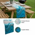 thumbnail image 5 of Blue Waves Abstract Table Runner - 90 Inch Long, Kitchen Dining Table Runner Dresser Scarves, Modern Water Ripple Striped Farmhouse Decor for Coffee Tables Wedding Party Banquet, 5 of 8