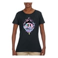 thumbnail image 2 of Wild Bobby Trippy Happy Face Women Graphic Tee, 2 of 6
