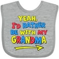 thumbnail image 3 of Inktastic Yeah I'd Rather Be with My Grandma in Red Yellow and Blue Boys or Girls Baby Bib, 3 of 4