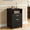 Black, variant on Fnova 2-Drawer Mobile File Cabinet with Rollers, Wood Modern Filing Cabinet with Lock and Key for Letter Size, Caninet with Open Shelf for Home Office, Brown