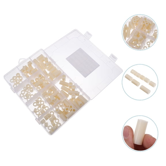 NICEXMAS 150Pcs Nylon Round Spacer Standoff Screw Insulated Washer Sleeve Assortment