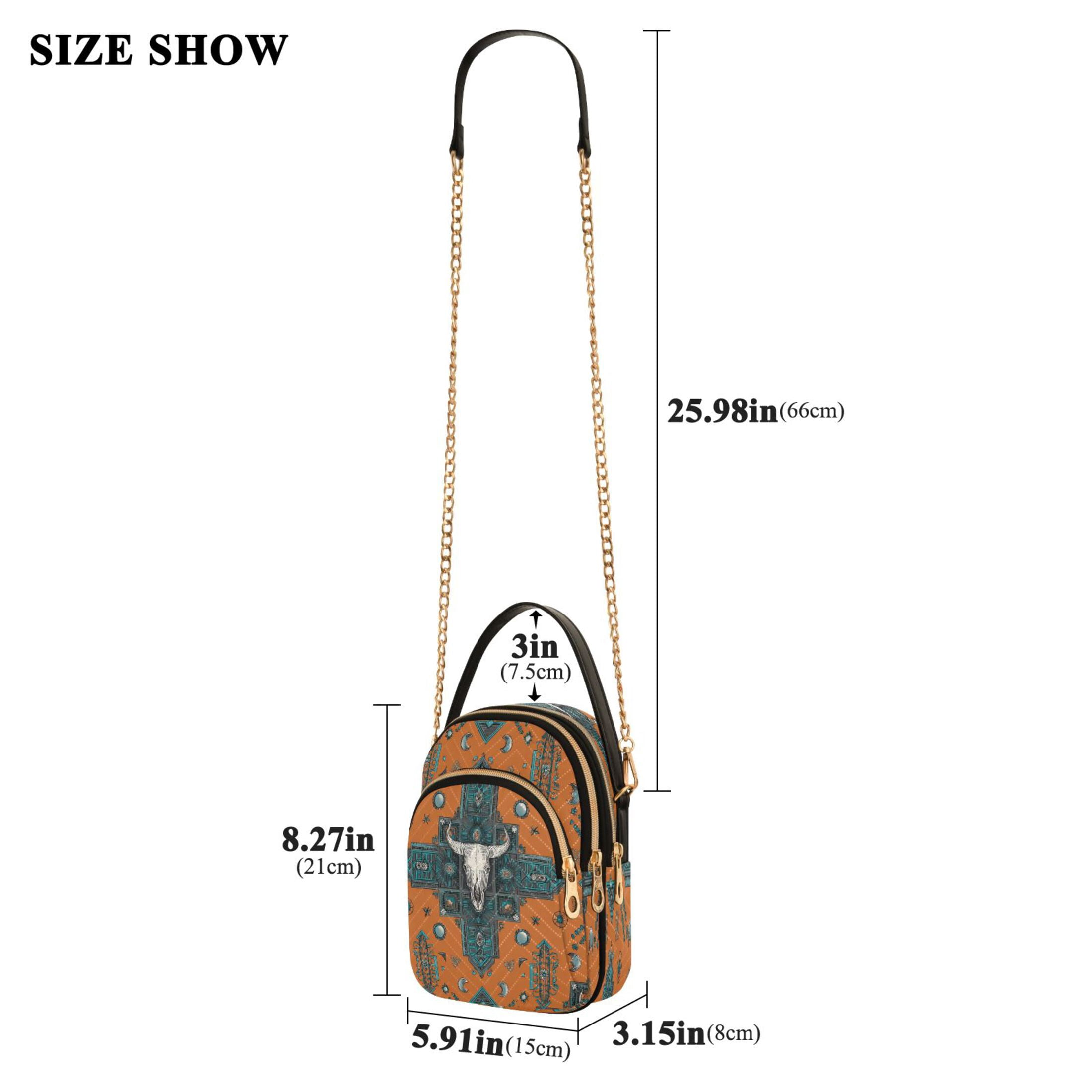 Quilted Women's Crossbody Bag Purses and Handbags with Detachable Leather Strap Western-style Cowhorn Skulls