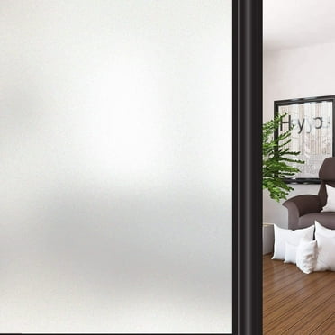 HIDBEA Frosted Privacy Window Film, Vinyl, White, 17.5 x 78 inches
