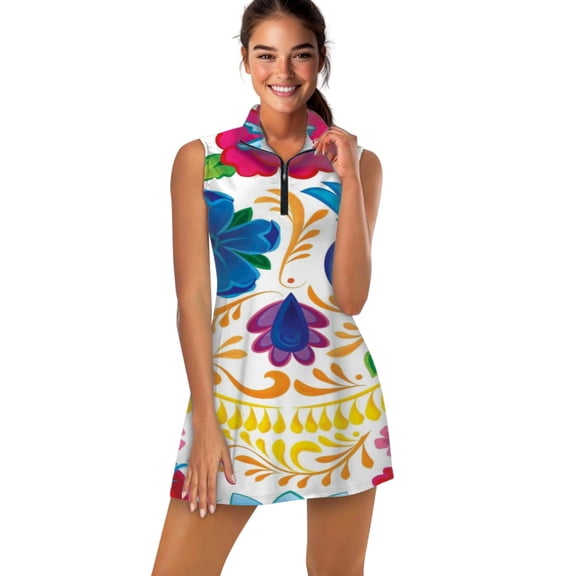 Dia de los Muertos Sports Dresses Women Tennis Dress Outdoor Badminton Golf Quick-Drying And Breathable Sports Dress