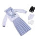 thumbnail image 4 of Conjunto de uniforme escolar a escala 1/6, conjunto de camiseta de manga larga, par de zapatos, moda y estilo. azul claro, 4 of 7