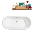 thumbnail image 7 of 69" Cast Iron R5001WH-GLD Soaking Clawfoot Tub and Tray with External Drain, 7 of 7
