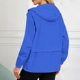 thumbnail image 7 of Womens Zipper Hooded Jacket Lightweight Packable Athletic Jackets Waterproof Outdoor Hiking Quick Dry Coats Blue, M, 7 of 7