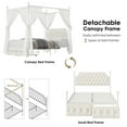 Homfa Queen Size Removable Canopy Bed Frame, 2 Storage Drawers Metal