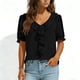 thumbnail image 2 of Camisas de Manga Corta para las Mujeres Blusa de Suéter de Cuello en V Casual para las Mujeres, Top de Estiramiento Suave para Uso Diario Y de Fiesta, 2 of 7
