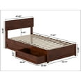 thumbnail image 5 of Wesley Twin Wood Platform Bed with Panel Footboard and Storage Drawers in Walnut, 5 of 10