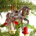 thumbnail image 2 of TanSiDing 2pcs Horse Ornaments for Christmas Tree, Enchanted Carousel Horse Christmas Ornament, Handmade Metallic Ornament with Rhinestone, Cute Christmas Ornaments - Horse Gifts for Women 10cm, 2 of 4