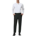 thumbnail image 2 of INSPIRE CHIC Men's Dress Solid Color Pants Straight Front Chino Slacks, 2 of 5