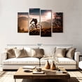 thumbnail image 2 of Elephant Stock Sunset Mountain Biking Wall Art - Horizontal Multi Panel Canvas - Living Room Wall Decor - Sports Multi Panel - Black And Gray Decor - 75" x 48", 2 of 8