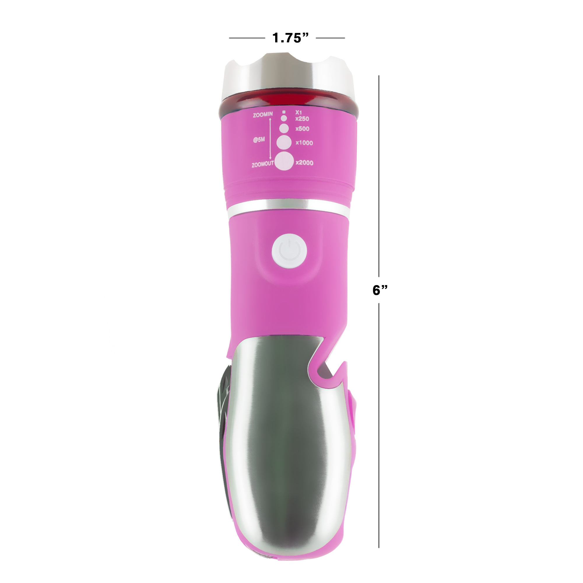 Stalwart Multi Tool LED Flashlight, All In One Tool Light (Pink) (With Glass Breaker and Seatbelt Cutter)