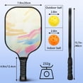 thumbnail image 3 of Pickleball Paddles Set Of 1, Fiberglass Surface, Dreamy Cloud Print, 1 Paddle, 2 Balls & Bag, 3 of 5