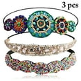 thumbnail image 4 of 3PCS Hair Bands Fashion Rhinestones Beaded Elastic Headbands Hair Styling Accessories for Girls Teen Women, 4 of 8