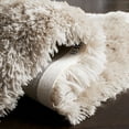 thumbnail image 5 of SAFAVIEH Arctic Giselle Solid Polyester Shag Area Rug, Light Beige, 5' x 7' Scalloped, 5 of 8