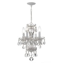 Crystorama Traditional Italian Crystal 4 Light White Mini Chandelier - 11'' W x 15'' H