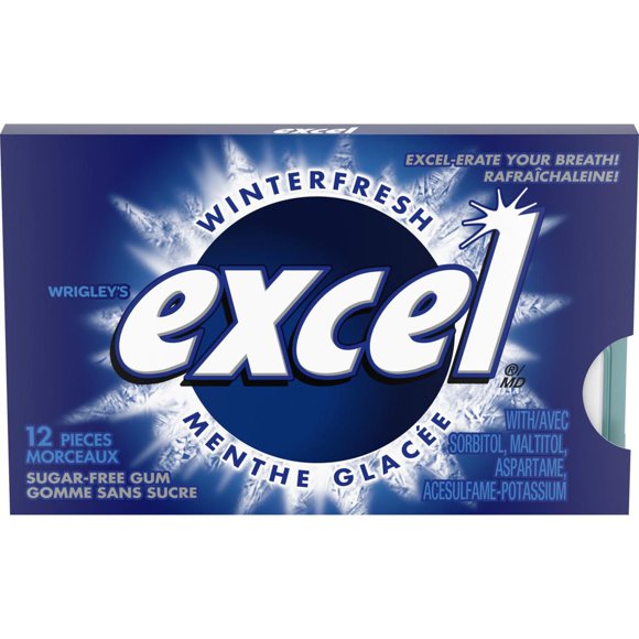 EXCEL, Winterfresh Flavoured Sugar Free Chewing Gum, 12 Pieces, 1Pack
