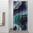 thumbnail image 2 of Blue Green Gold Marble Pattern Shower Curtain 36"x72" ,Bathroom Decorative Shower Curtains Set with 12 Hooks,Modern Waterproof Washable Shower Curtain, 2 of 6