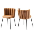 thumbnail image 2 of Modway Virtue Vegan Leather Dining Chair Set of 2 in Black Tan, 2 of 8
