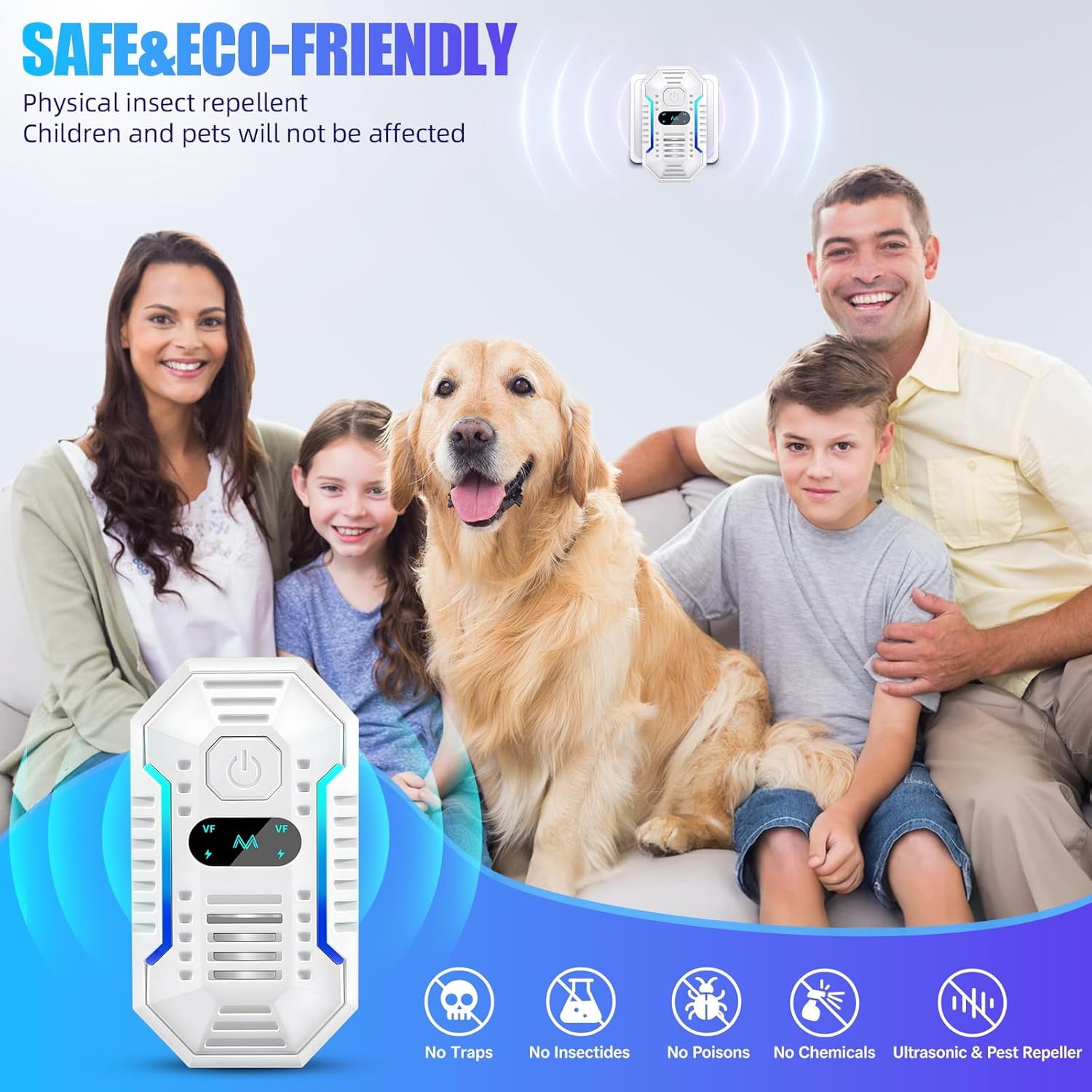 Ultrasonic Pest Repeler, Mouse Traps Indoor for Home, 6Pcs Plug in Rodent Repelent Indoor Electric Mouse Trap for Bedroom, Effective Pest Control