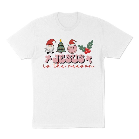 Smiley Jesus Is the Reason Christmas Shirt Unisex Large White