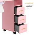 thumbnail image 4 of Manicure Table for Technician with Charging Station, Nail Table Nail Desk w/ Electric Dust Collector & Wrist Rest Cushion, Non-Woven Drawers, Nail Polish Shelves, Lamp - Pink, 4 of 16