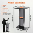 thumbnail image 6 of VEVOR Acrylic Podium Acrylic Pulpit 47" Acrylic Podium Stand w/ Wide Reading Surface Storage Shelf Floor-Standing Plexiglass Lectern Stand-Up Podium Conference Lectern for Church Office School Black, 6 of 8