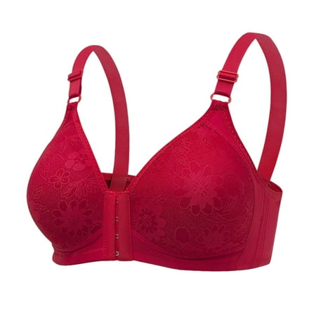 

Spdoo Women s Full Figure Minimizer Bras Comfort Wirefree Plus Size Bra Red 36