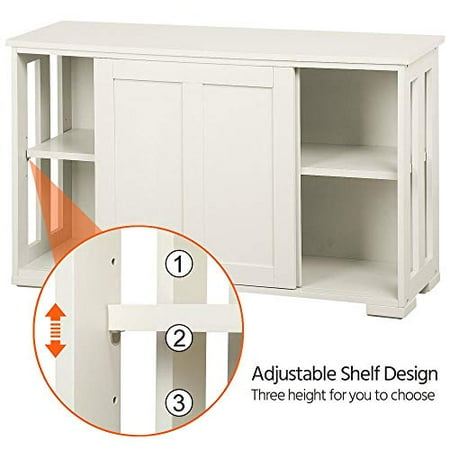 Go2 Antique White Stackable Sideboard Buffet Storage Cabinet With Sliding Door Kitchen Dining Room Furniture Canada Kitchen Dining Room Furniture, Sliding Wood Doors Stackable Storage Cabinet Multiple Colors