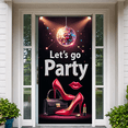 thumbnail image 3 of LUUFILx Party Decoration Banner Let's Go Party Red Heels Disco Ball Lipstick Background Backdrop Photo Props Nightclub Event Supplies Celebration Accessory, 3 of 7