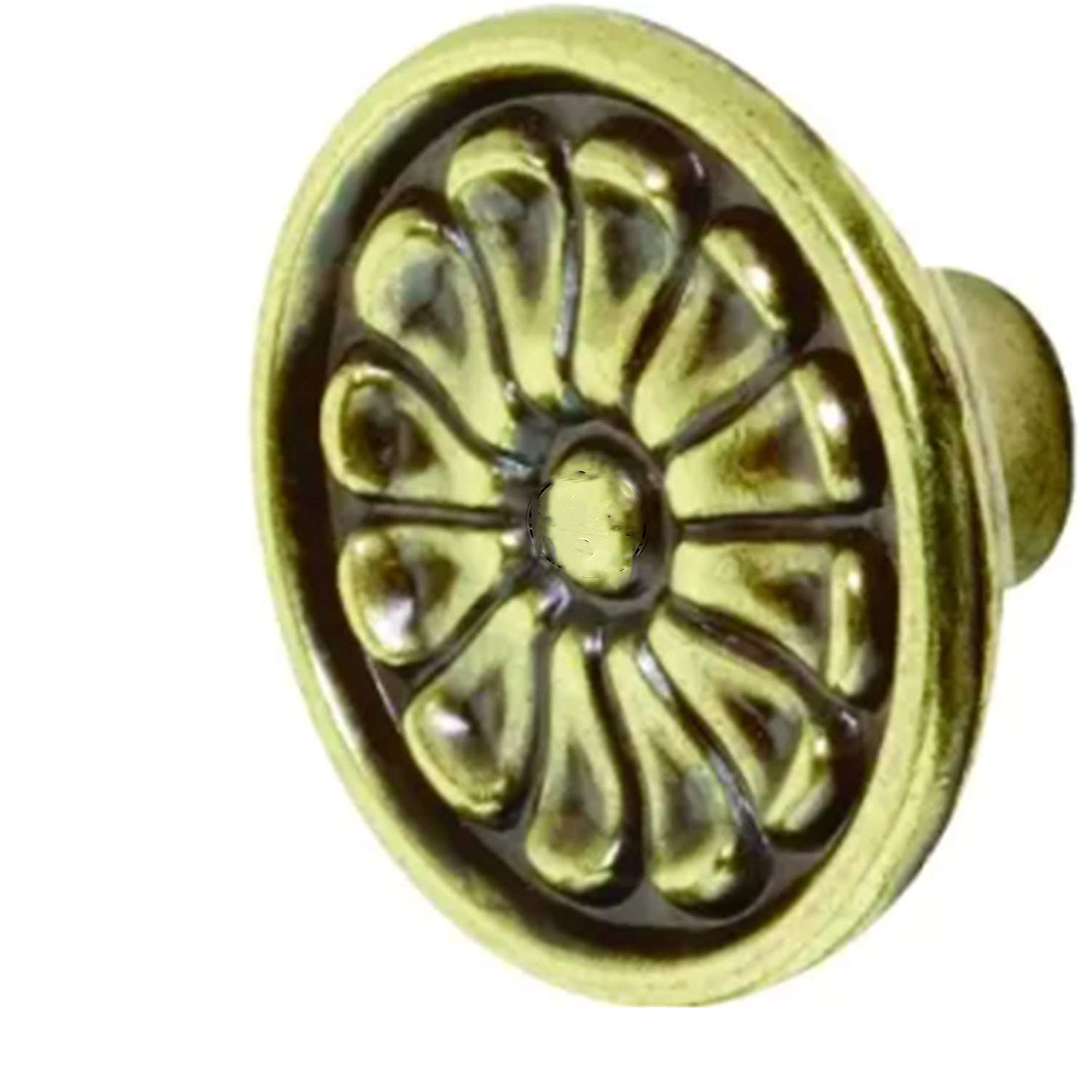 5 Pack 1 1/2" BiFold Door Knob Antique Brass