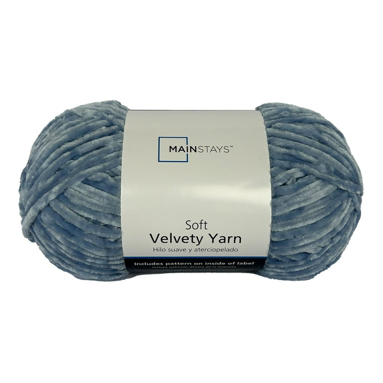 Mainstays Soft Velvety Yarn, 315 yd, Light Blue, 100% Polyester