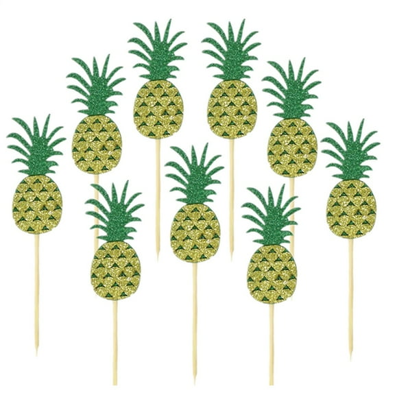 MLINS 16 PCS Tropical Fruit Cartoon Pineapple Cake Decor Banquet 18*6CM