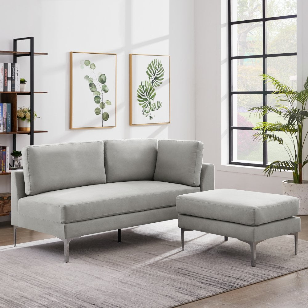 Piscis Sofa With Chaise Right Arm Facing Corner Chaise Suede Sofa For Small Spaces Living Room
