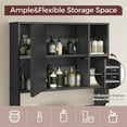 thumbnail image 5 of Bathroom Wall Cabinet with Mirror, Wall Mounted Medicine Cabinet with Color Adjustment LED Lights, Mirrored Over The Toilet Storage Cabinet with Adjustable Shelves, 23.6''W x 21.6''H, Black, 5 of 18