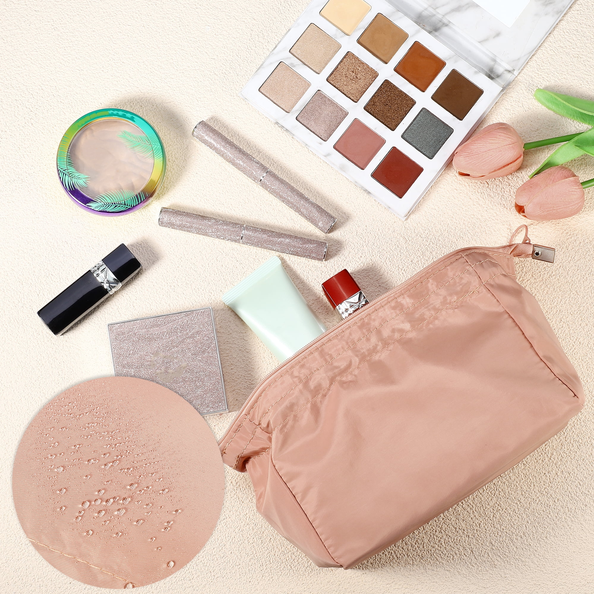 Unique Bargains Women Durable Makeup Bag for Business Travel Vacation Wedding Gym Pink