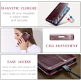 thumbnail image 3 of Leather Case for iPhone 11 Card Slot Folio Flip Wallet Case for iPhone 11 Premium PU Magnetic Kickstand Cover Soft TPU Inner Case Red, 3 of 14