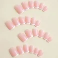 thumbnail image 2 of 24-Piece French-Inspired Pink Tones Artificial Nails Set with Kitty Cat Design, 3D Water Wave Relief & Band Shapes – Unique Stylish Manicure Kit Including Nail Glue and Gel Tile for Durable, Easy, 2 of 4