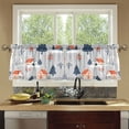 thumbnail image 4 of Yayeee Kitchen Curtains Tier Set of 2 Light Filtering 57"x24" Over Sink Window Panels, Gray Cartoon Houses, 4 of 7