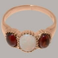 thumbnail image 4 of LBG British Made 10k Rose Gold Natural Opal & Garnet Womens Anniversary Ring - 33 size options - Size 10, 4 of 6