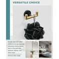 thumbnail image 6 of Wowow Shower Towel Hook for Bathroom, Stainless Steel Double Towel Hook, Wall Mount Heavy Duty Bath Robe Hook,Black and Gold, 6 of 8